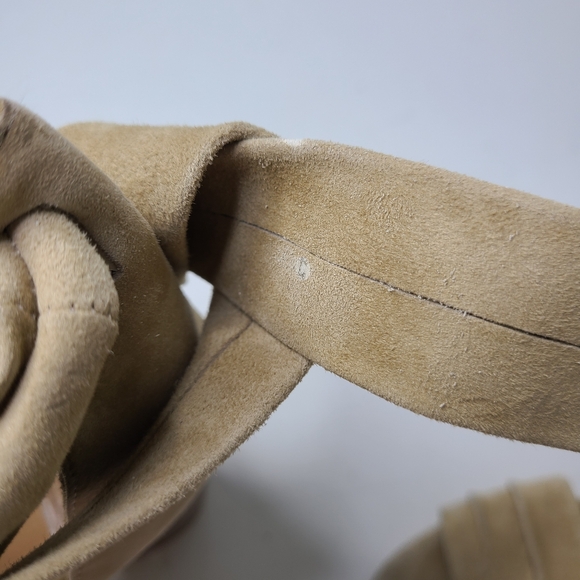 RAYE x Revolve Mia Tan Beige Genuine Suede Wrap Sandals - Picture 8 of 13